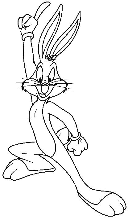 coloriage bugs bunny leve le doigt